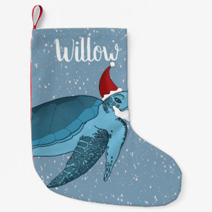 Christmas Sea Turtle  Small Christmas Stocking