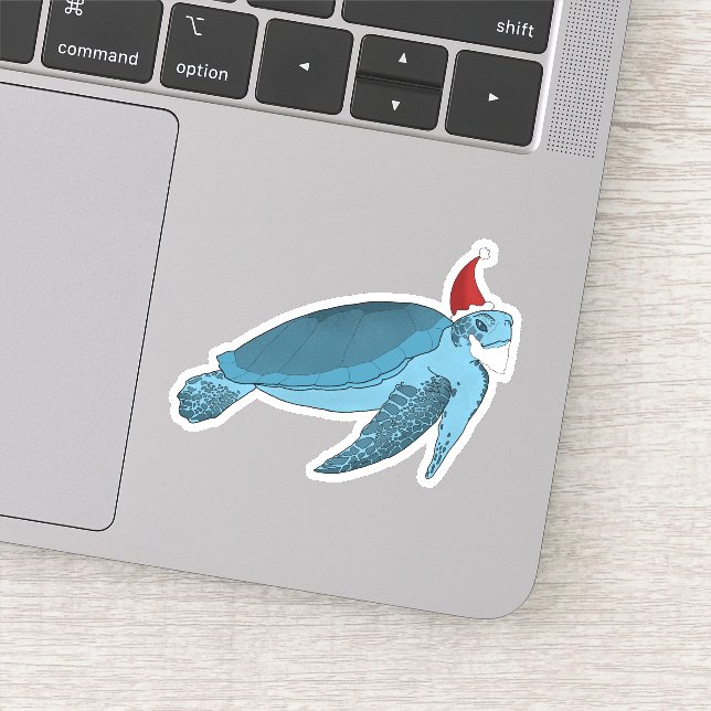 Christmas Sea Turtle Sticker (Detail)