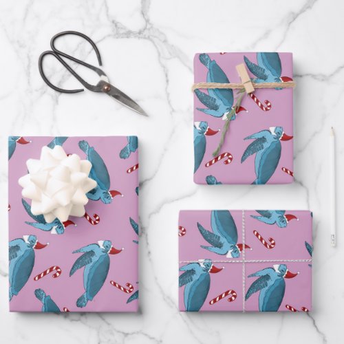 Christmas Sea Turtle Wrapping Paper Sheets