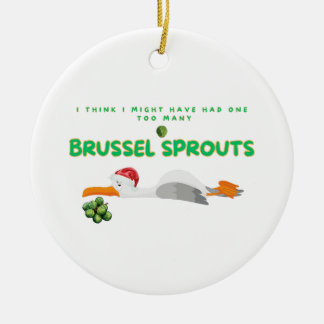 Christmas Seagull - Too Many Brussel Sprouts Ceramic Ornament