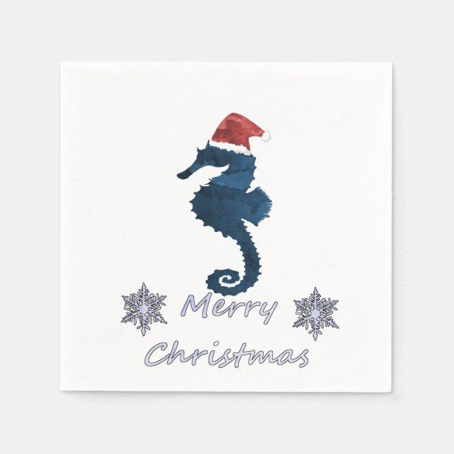 Christmas Seahorse Paper Napkins (Front)