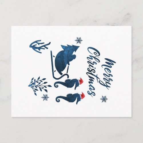 Christmas Seahorse Postcard