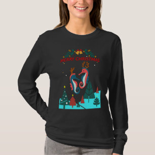 Christmas Seahorse Reindeer With Holiday Decorativ T-Shirt