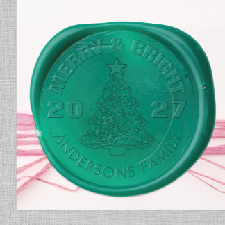 Christmas Seals, Merry & Bright, Holidays, Family  Wax Seal Sticker