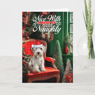 Christmas Sealyham Terrier Dog Naughty or Nice Holiday Card