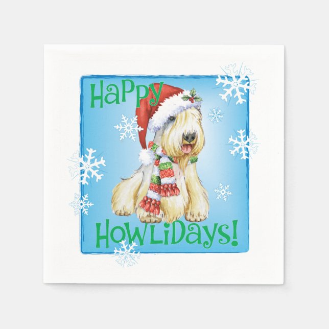 Christmas Sealyham Terrier Napkins (Front)