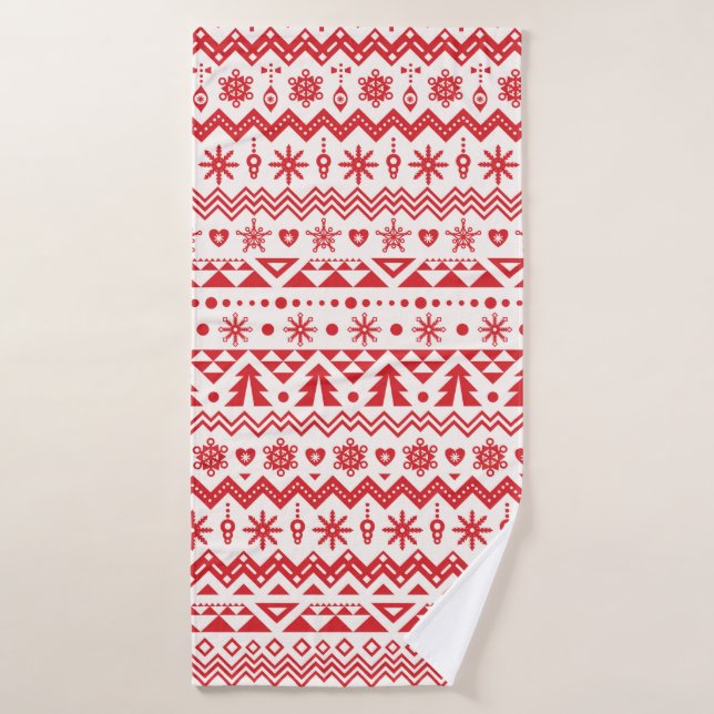 Christmas seamless pattern bath towel (Bath Towel)