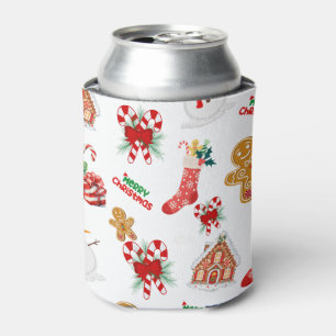 Christmas Seamless Pattern Can Cooler