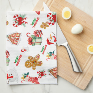Christmas Seamless Pattern Kitchen Towel