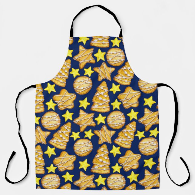 Christmas seamless pattern of sweets and yellow st apron (Front)
