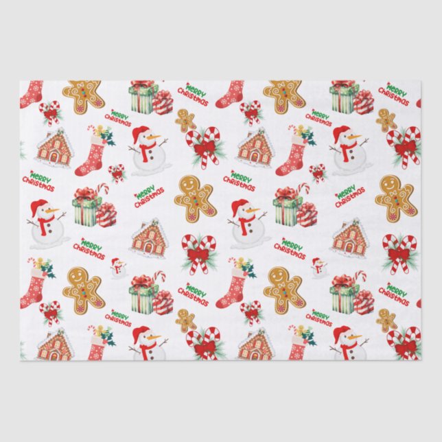 Christmas Seamless Pattern Tissue Paper (Front)