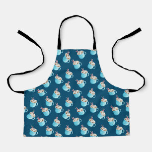 Christmas Seamless Pattern With Mugs Of Cocoa Apron