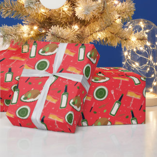 Christmas seamless pattern with retro champagne. wrapping paper