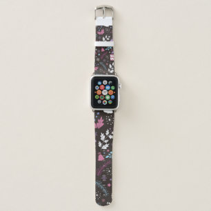 Christmas seamless pattern with tree, snow, gift apple watch band