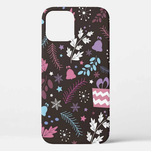 Christmas seamless pattern with tree,  snow,  gift Case-Mate iPhone case (Back)