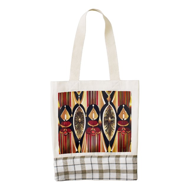 Christmas Seamless Repeating Pattern with Afrocent Zazzle HEART Tote Bag (Front)