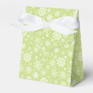 Christmas seamless snowflakes green pattern favor boxes