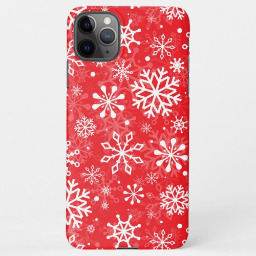 Christmas seamless snowflakes red pattern iPhone 11Pro max case