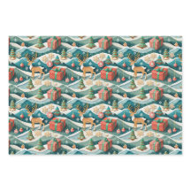 Christmas Seamless Wrapping Paper Reindeers 300dpi