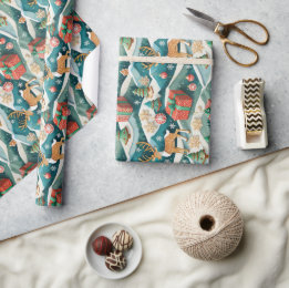 Christmas Seamless Wrapping Paper Reindeers 300dpi