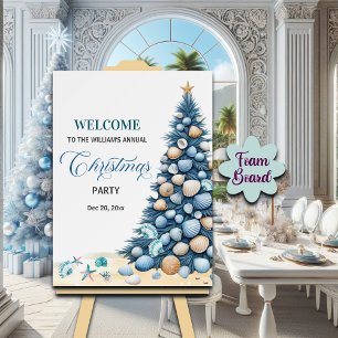 Christmas Seashells Tree Beach Party Welcome Foam Board