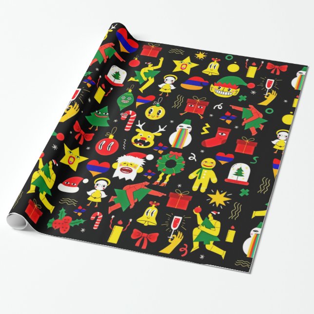 Christmas Season 30 inches x 6 feet Wrapping Paper (Unrolled)