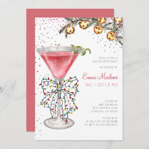 Christmas Season Bachelorette Cocktail Party Invitation