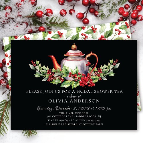 Christmas Season Bridal Tea Party Invitation