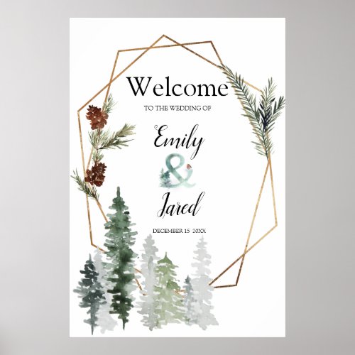 Christmas Season Forest Wedding 2 Welcome Poster