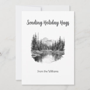 Christmas Season Holiday Mountain Water Lake