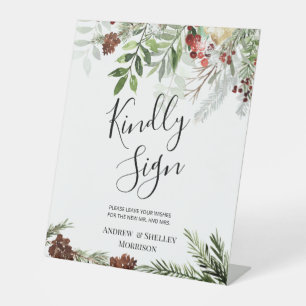 Christmas Season Kindly Sign Wedding Guest Book