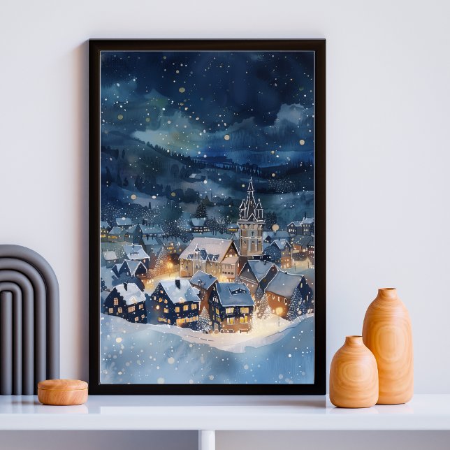 Christmas season night sky city poster (Creator Uploaded)