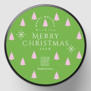 Christmas Season Trees Business Logo Green Mini Candle Favors