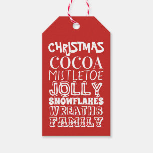 Christmas Season Typography Gift Tags