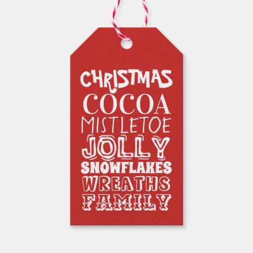 Christmas Season Typography Gift Tags