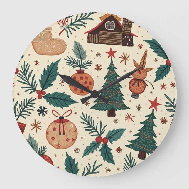 Christmas-season wall clock (Front)