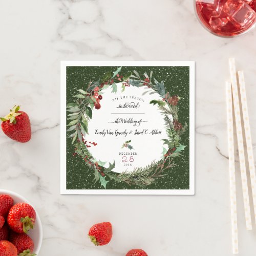 Christmas Season Wedding 2 Napkins