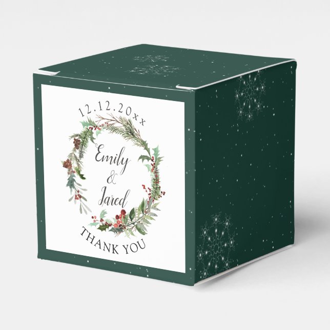 Christmas Season Wedding  Favor Boxes (Front Side)
