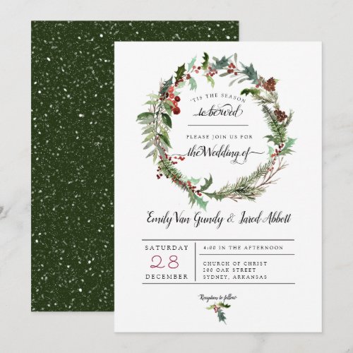 Christmas Season Wedding Invitation