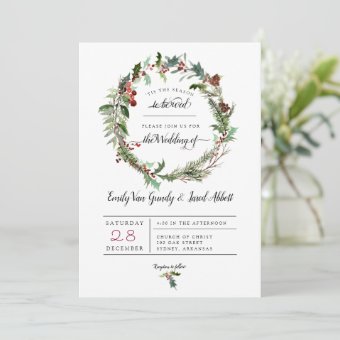 Christmas Season Wedding Invitation | Zazzle