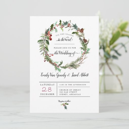 Christmas Season Wedding Invitation 