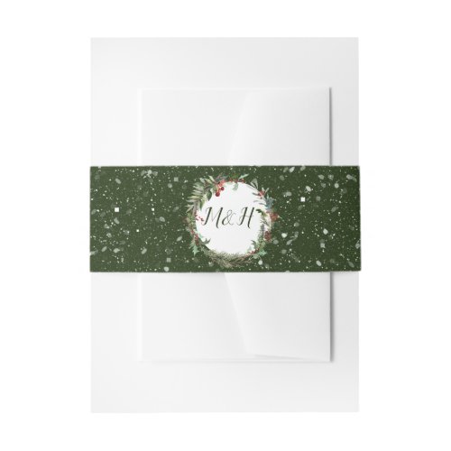 Christmas Season Wedding  Invitation Belly Band