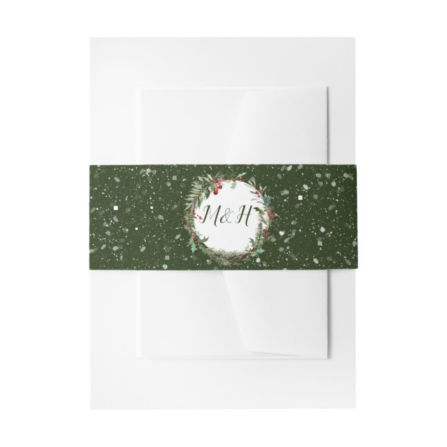 Christmas Season Wedding  Invitation Belly Band (Front Example)