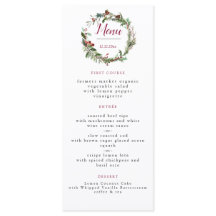 Christmas Season Wedding Menu