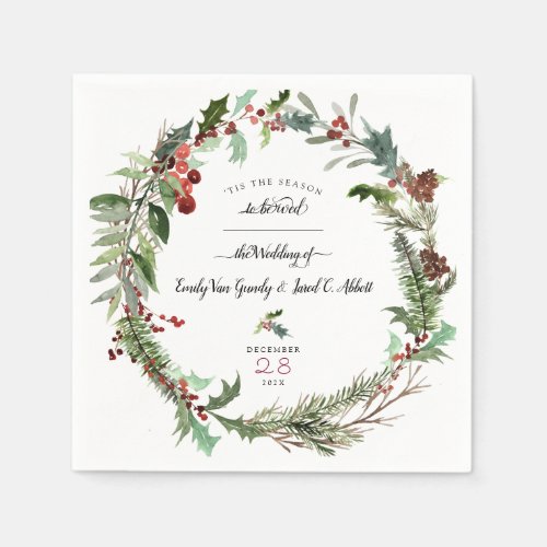 Christmas Season Wedding Napkins