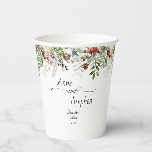 Christmas Season Wedding Paper Cups