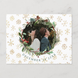 Christmas Season Wedding Save The Date Announcemen Announcement Postcard