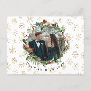 Christmas Season Wedding Save The Date Announcement Postcard