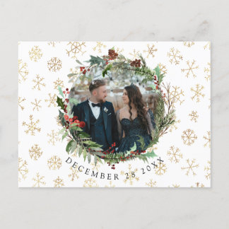 Christmas Season Wedding Save The Date Announcement Postcard