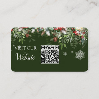 Christmas Season Wedding Website QR code Enclosure Card